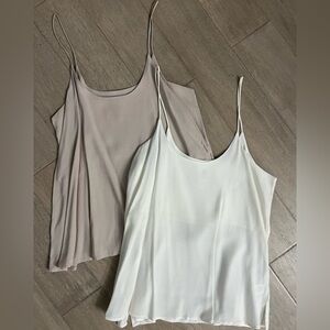 VICI Flawless White and Beige Tank Top Set